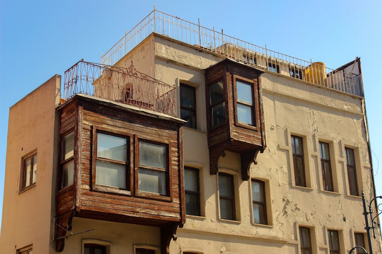 Wooden Bay Windows On A Building