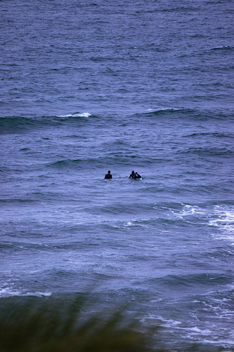 Two People Swimming In The Beach