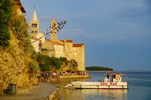 A Ferry Docked at the Island of Rab in Croatia