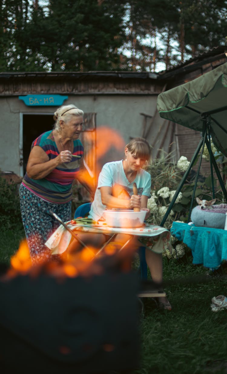 Women Cooking Al Fresco