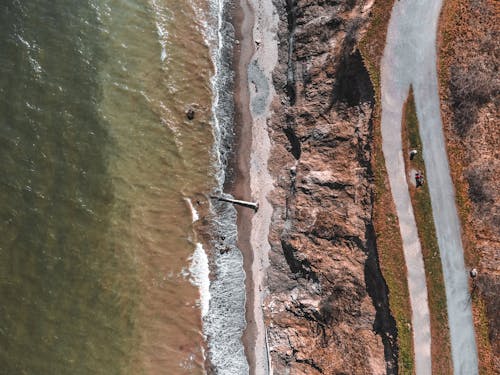 Drone Shot of a Seashore