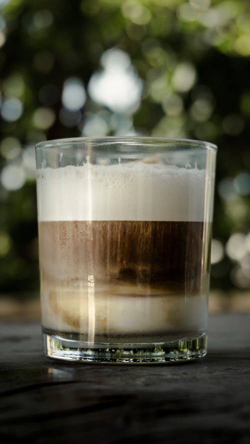 Photo of a Latte Macchiato in a Glass