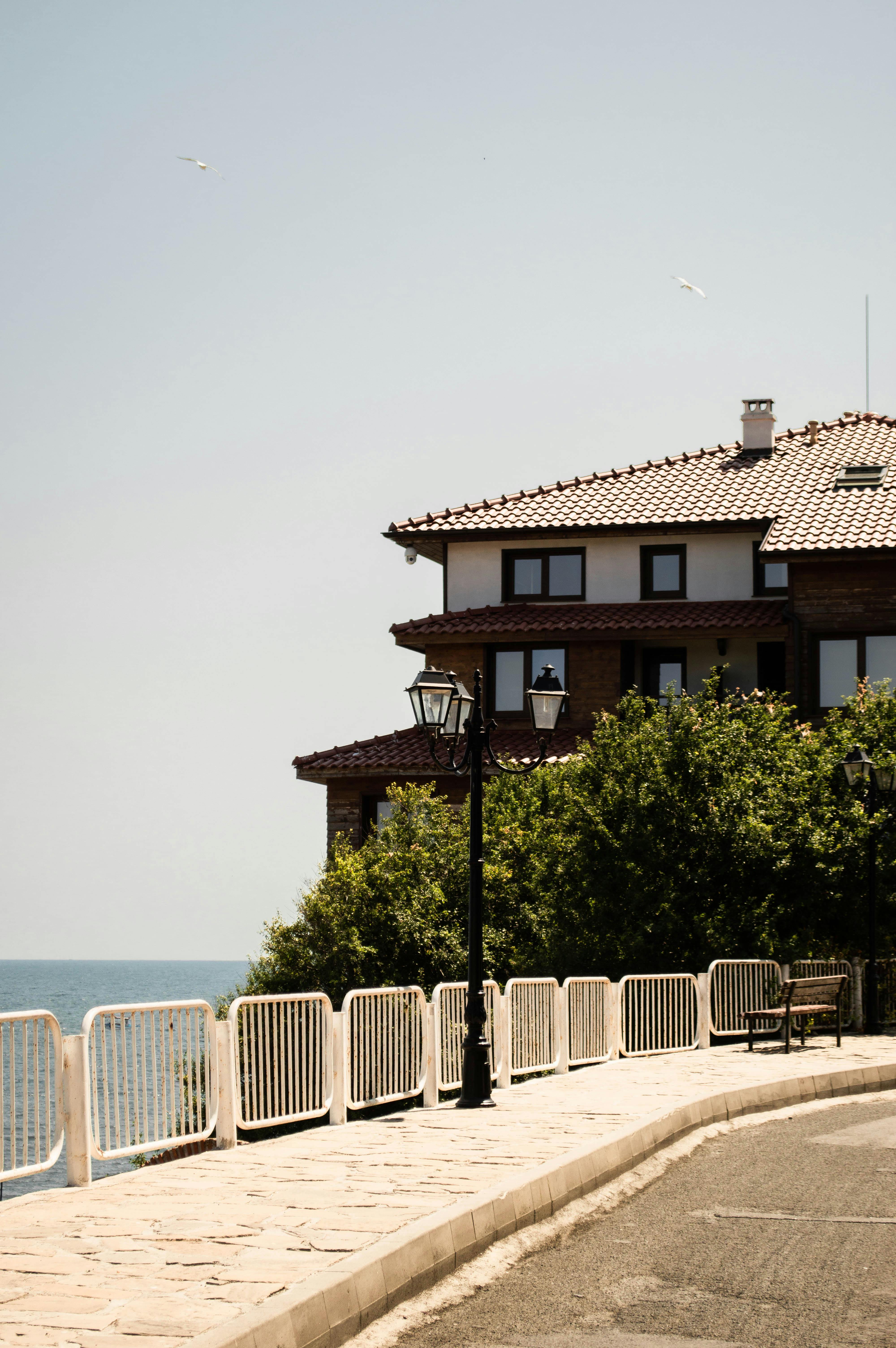 Woman looking at Black Sea coast in Varna