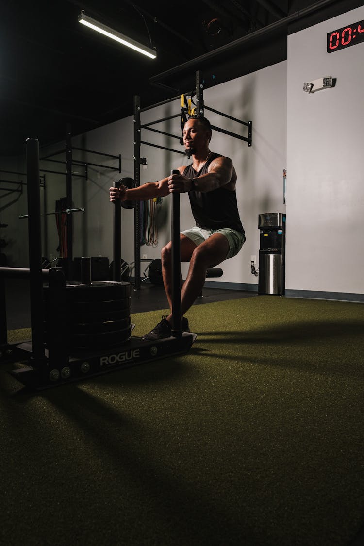 Man Exercising With Weights