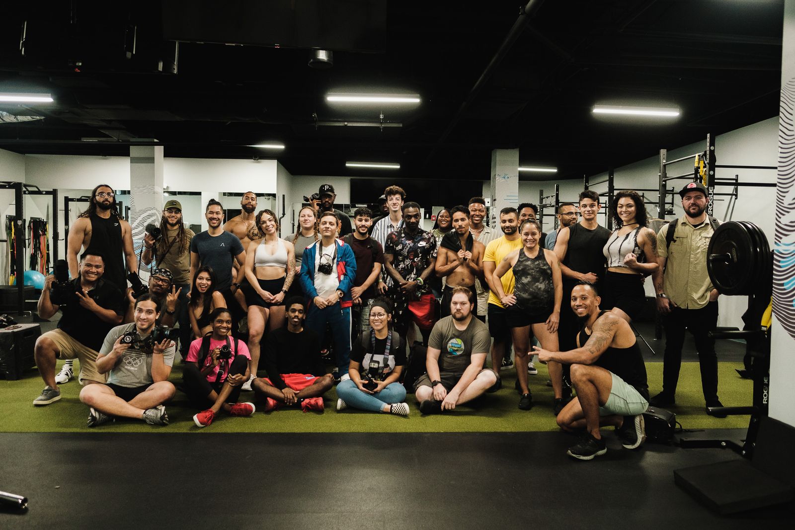 Group of fitness instructors connecting as part of a professional training community