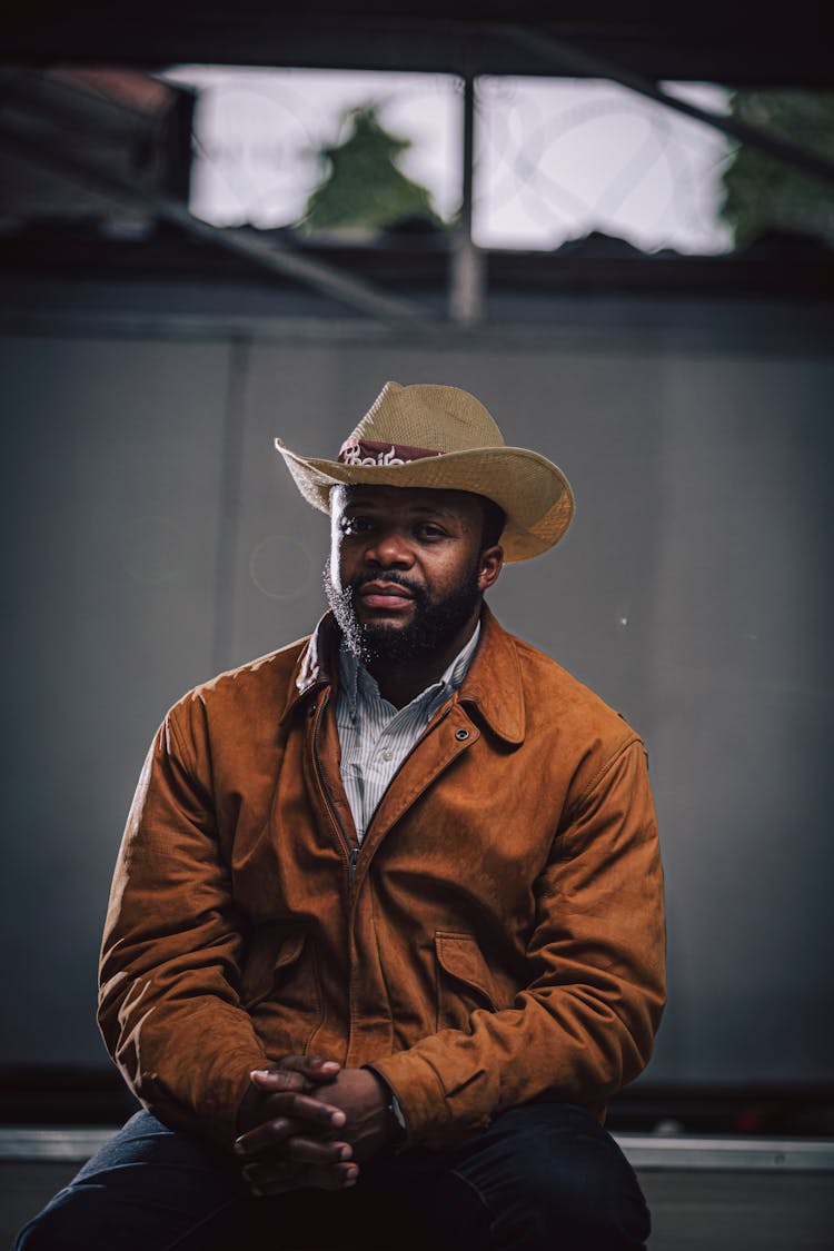 Portrait Of Man In Cowboy Hat