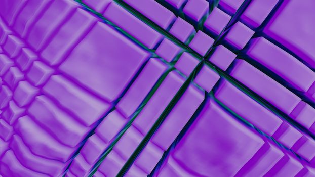 Dynamic abstract violet pattern with 3D geometric shapes creating a modern design.