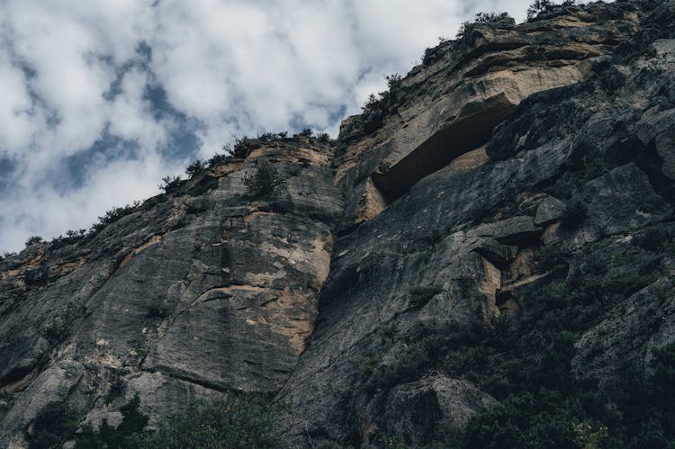 Low Angle Shot Of Cliff