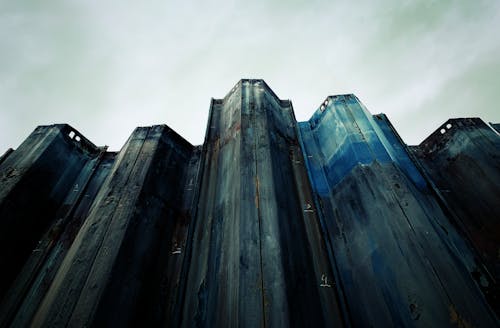 Low Angle View of a Tin Fence 