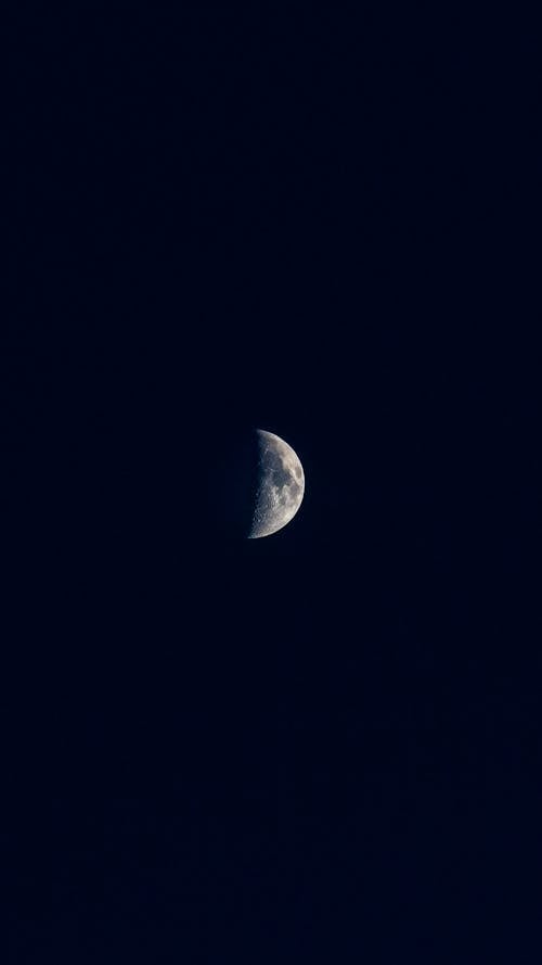Crescent Moon in Dark Sky