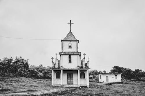 Základová fotografie zdarma na téma budova, černobílý, církev
