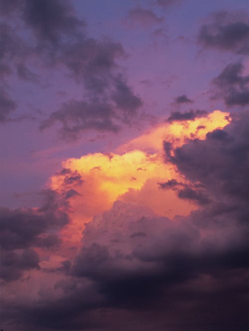 A View of a Cloudy Sky during Twilight