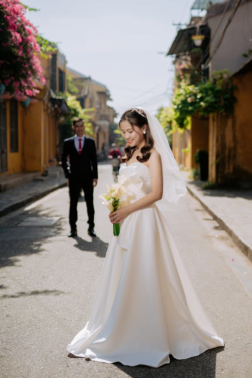 Bride Standing on the Street