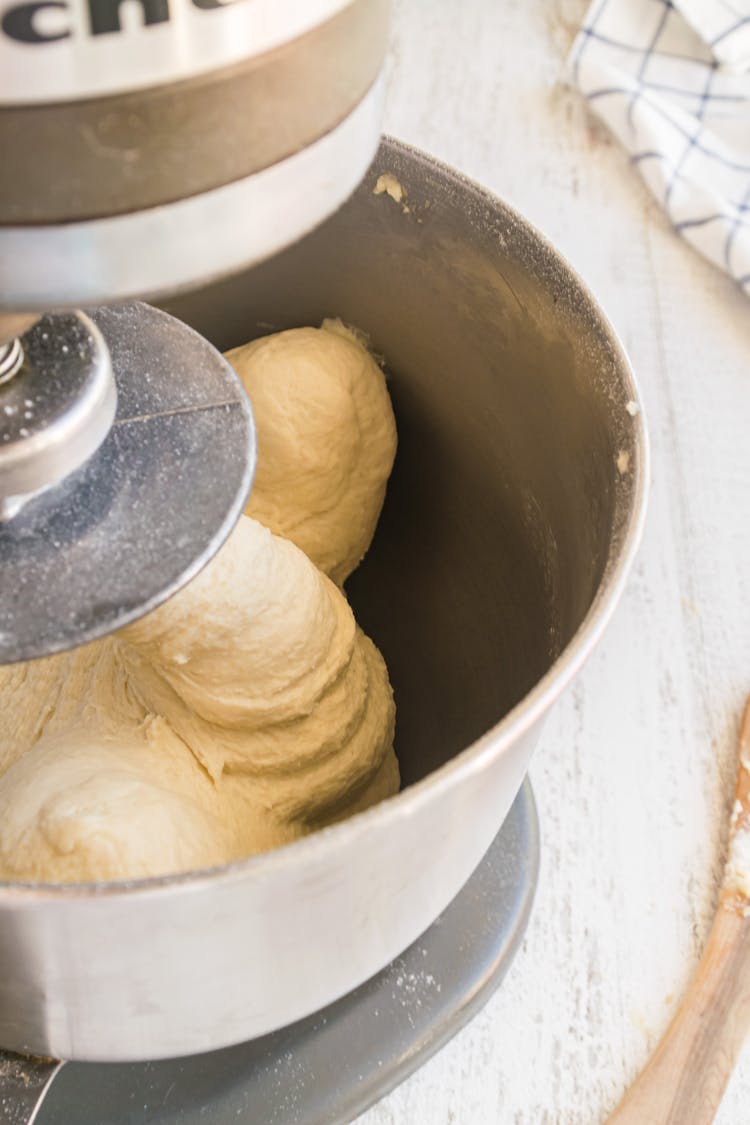 Close Up Of A Dough In A Food Mixer