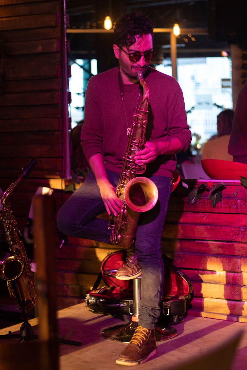 A Man Playing a Saxophone