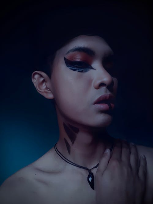 Portrait of Person with Art Makeup 