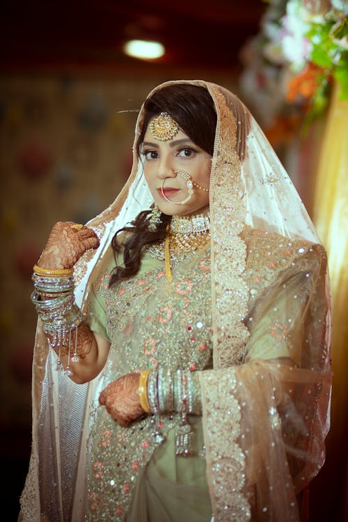 Photo of a Woman with Bridal Jewelry