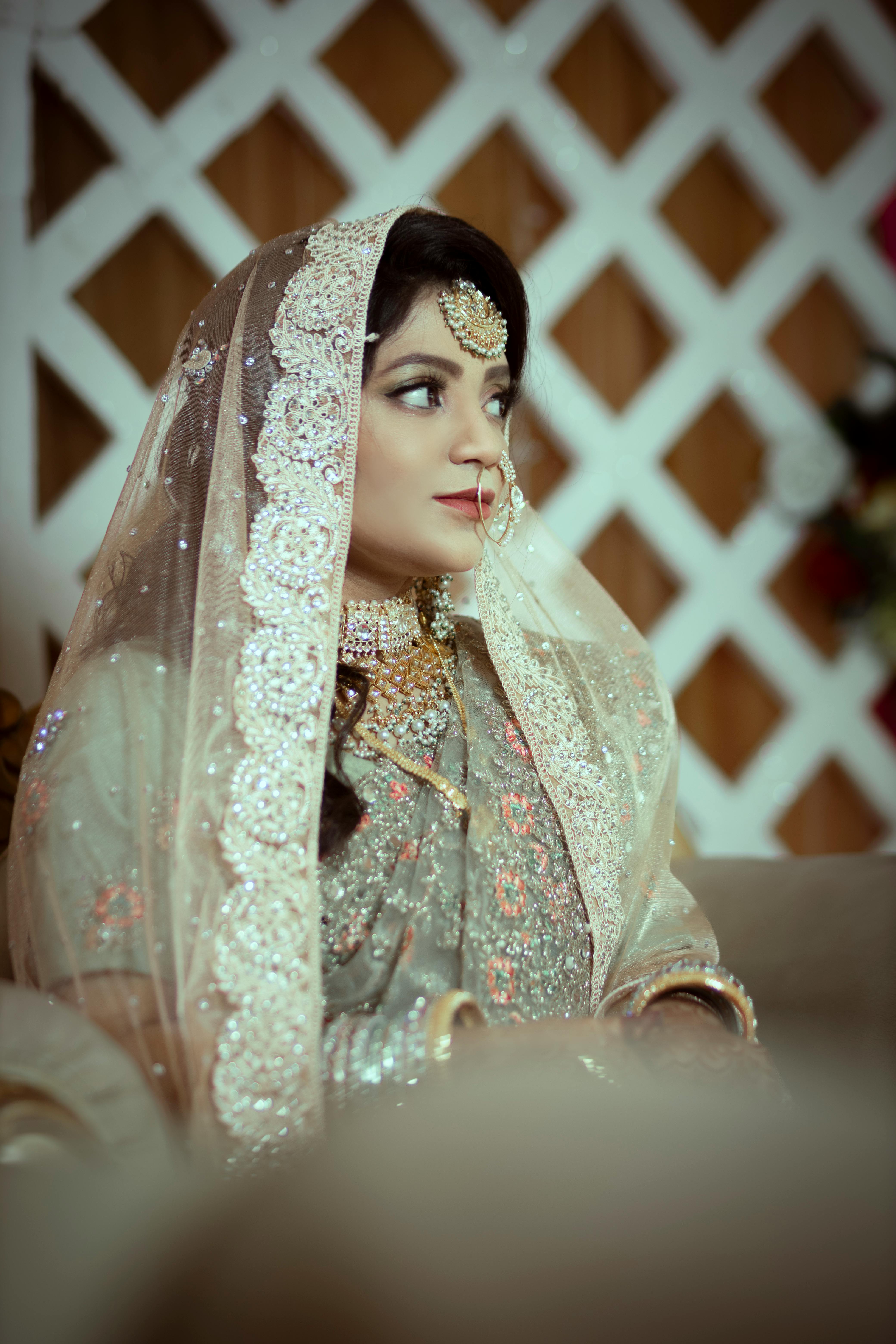 Green and Gold Attire for Bride for Traditional Marriage