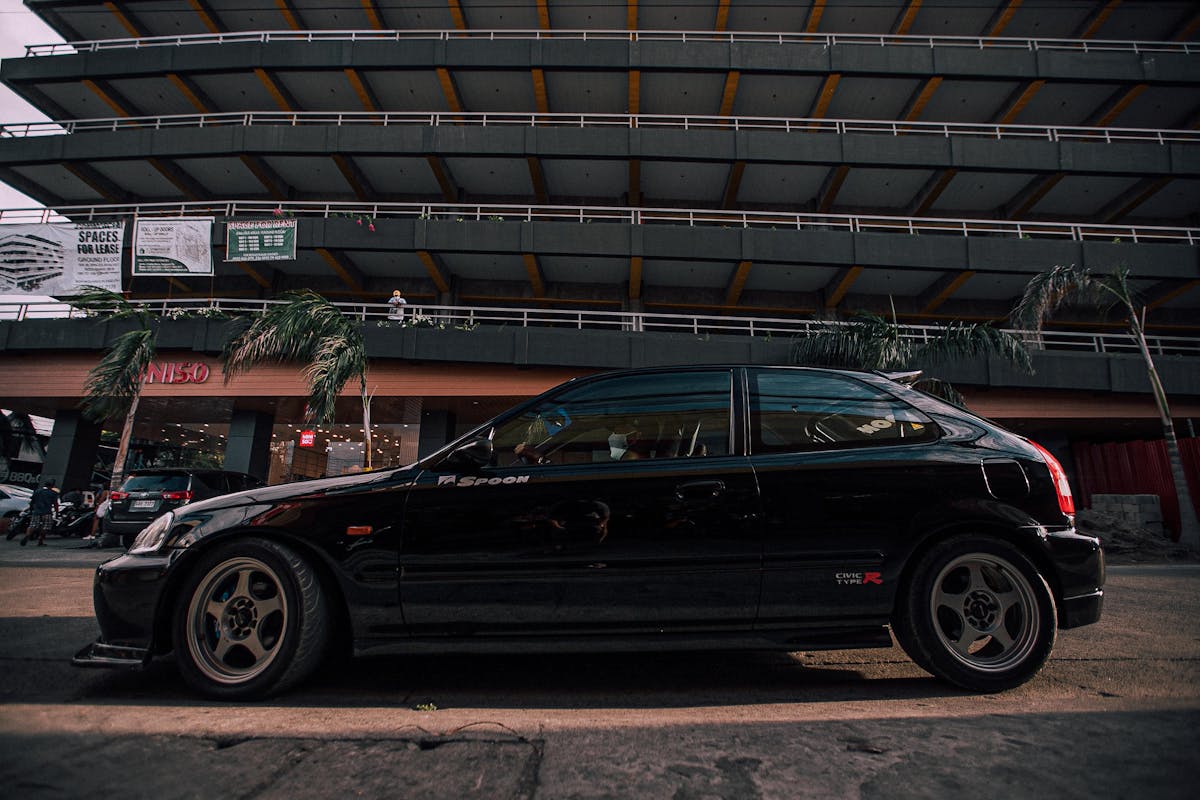 Black Car Parked in front of Building
