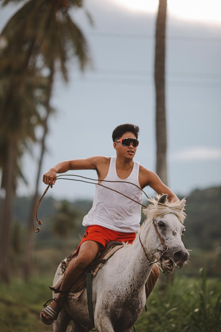 Man Riding Donkey