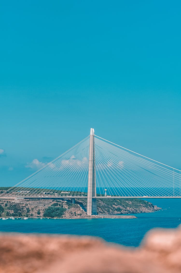 The Yavuz Sultan Selim Bridge Under Blue Sky 