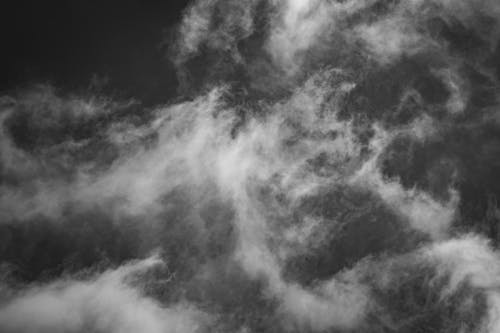 Grayscale Photo of Clouds in the Sky