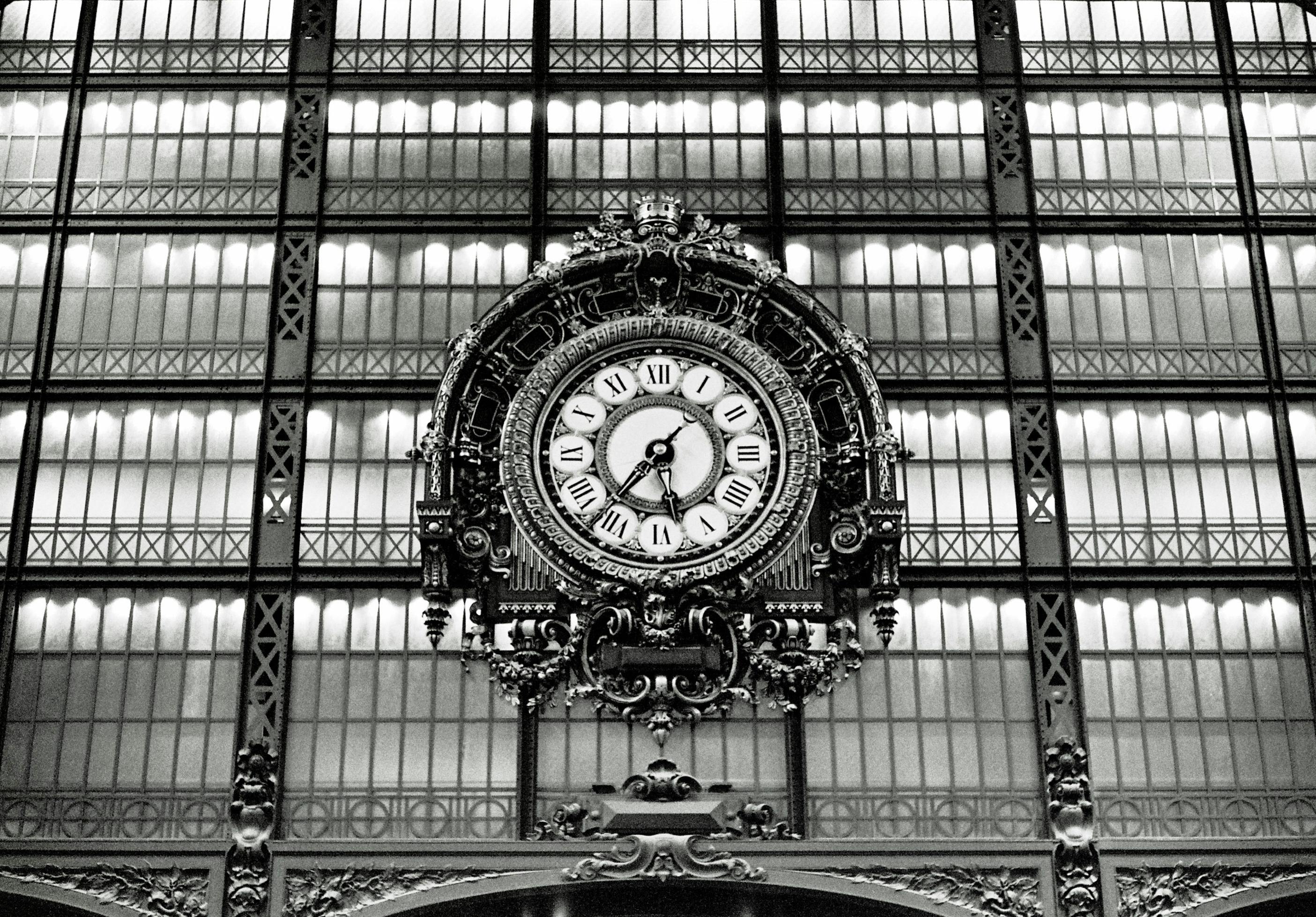 ornamented clock on building