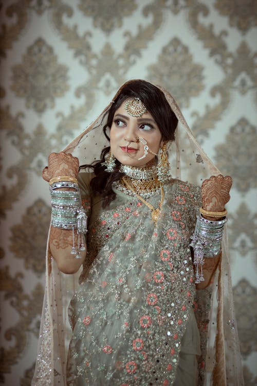 Gratis stockfoto met borduurwerk, bruid, bruids henna