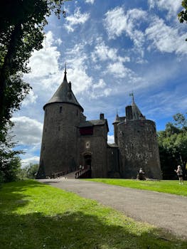 Castell Coch in Wales Under Blue Sky