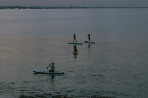 People Doing Water Activities in the Sea