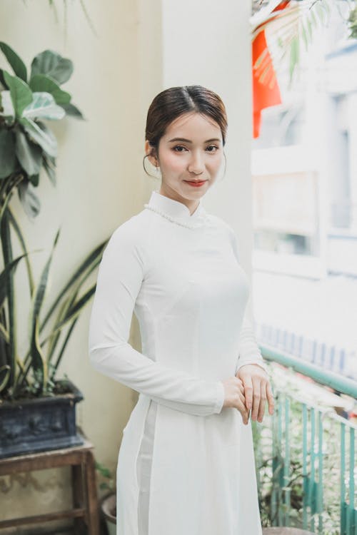 A Woman Wearing an Ao Dai 