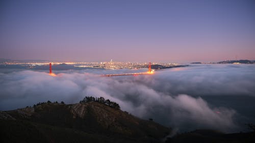 คลังภาพถ่ายฟรี ของ จุดสังเกต, ซานฟรานซิสโก, ท้องฟ้าสีม่วง