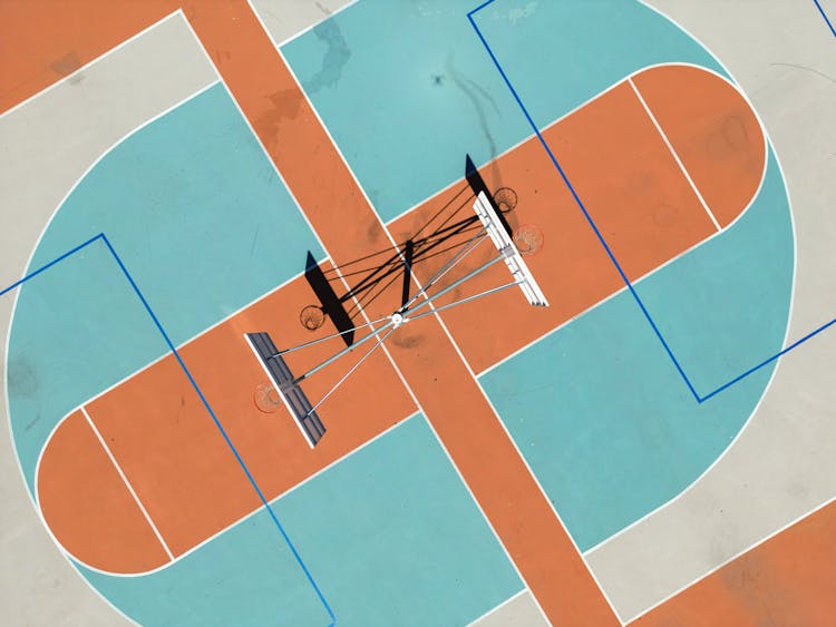 Drone Shot Of Basketball Courts