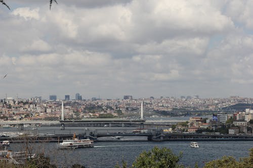 Free Suspension Bridge Over Wide River
t Stock Photo