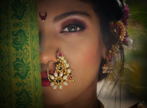 Woman Face with Golden Piercing