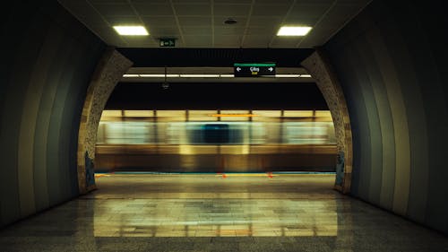 Empty Interior of Metro Station