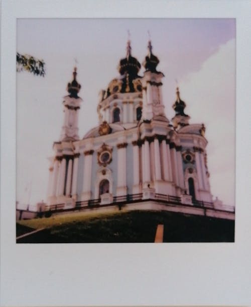 Free Church on polaroid  Stock Photo