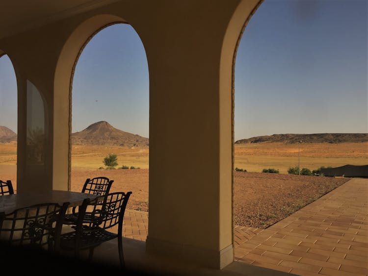 House Terrace In Desert Landscape