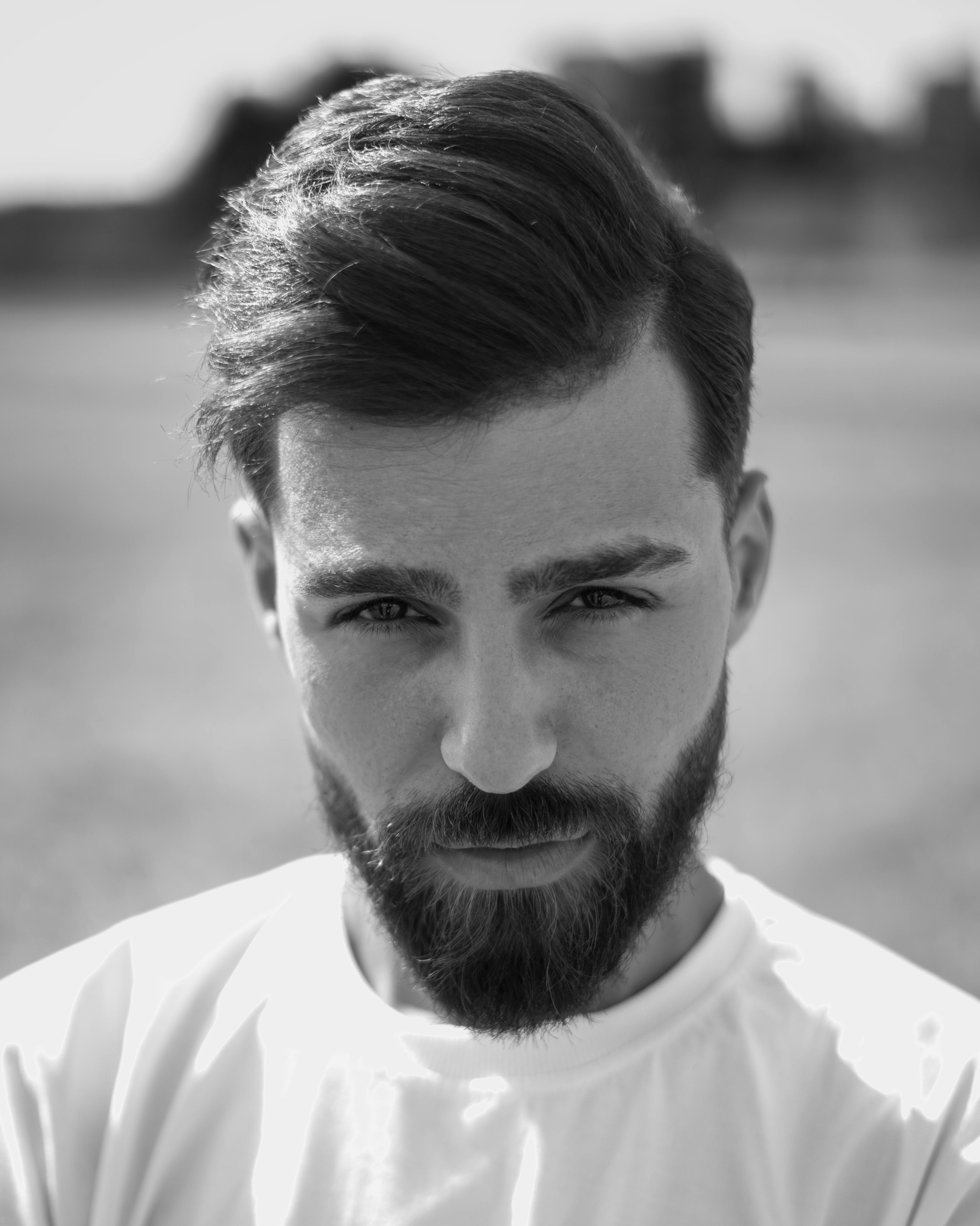 Black and White Portrait of Young Good-Looking Man · Free Stock Photo