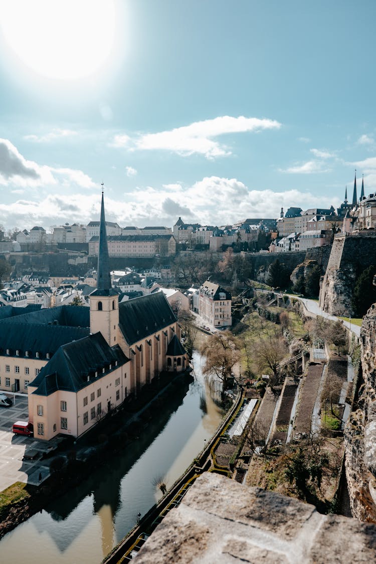 Aerial View Of St Johanns Church In Luxembourg, Luxembourg