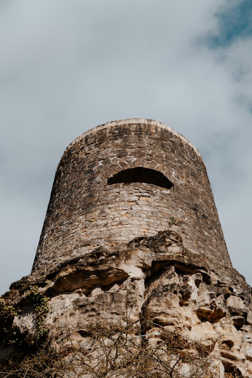 Old Stone Tower Building on Blue Sky