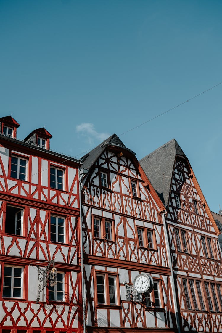 Half-timbered Buildings In Hauptmarkt In Trier, Germany