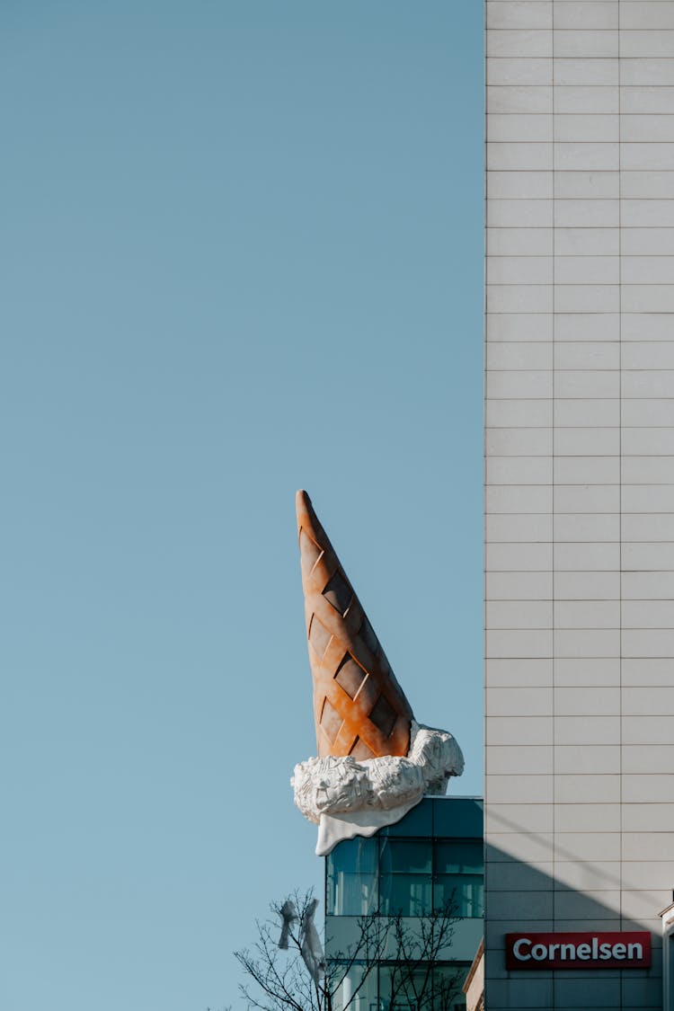 Ice Cream Sculpture On Building Roof