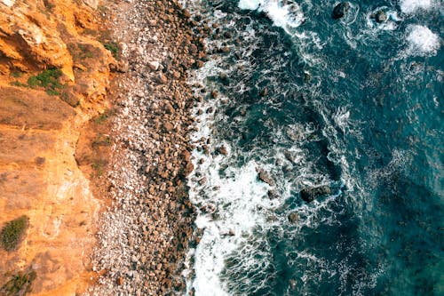 Foto profissional grátis de à beira-mar, aerofotografia, beira-mar