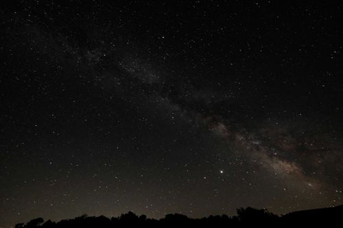 Free A breathtaking view of the starry Milky Way galaxy in a clear night sky. Stock Photo