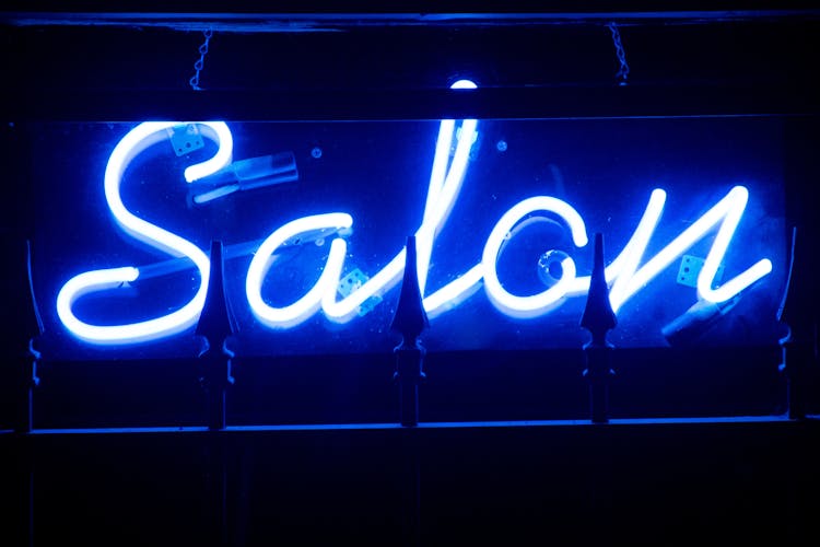 Blue Salon Neon Signage