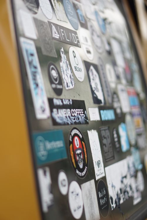 Collection of Stickers on Wall · Free Stock Photo