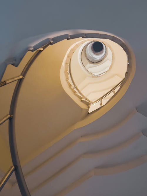 Photo of a White Spiral Staircase