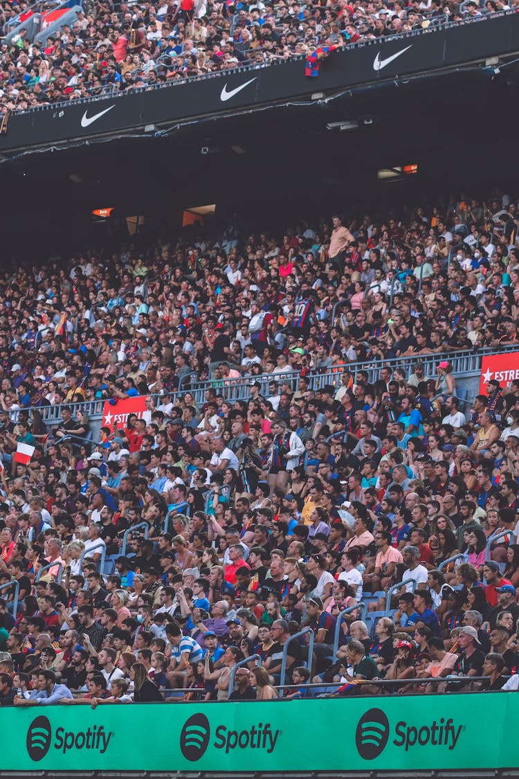 Crowd In Camp Nou Grandstand