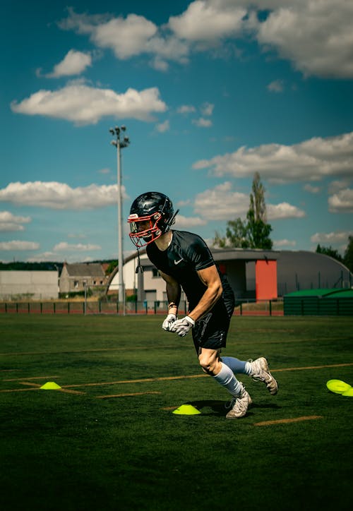 A Football Player Training 